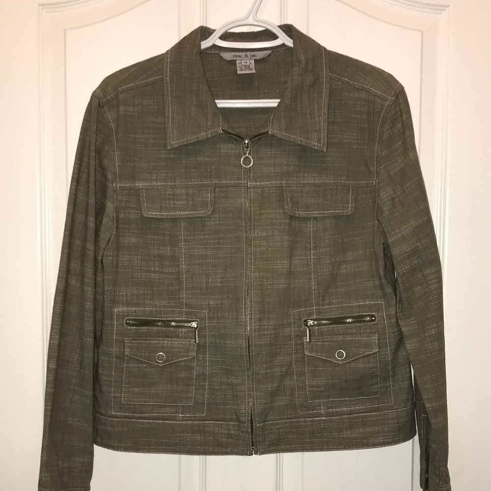 🧵 Olive Green Double Pocket Blazer